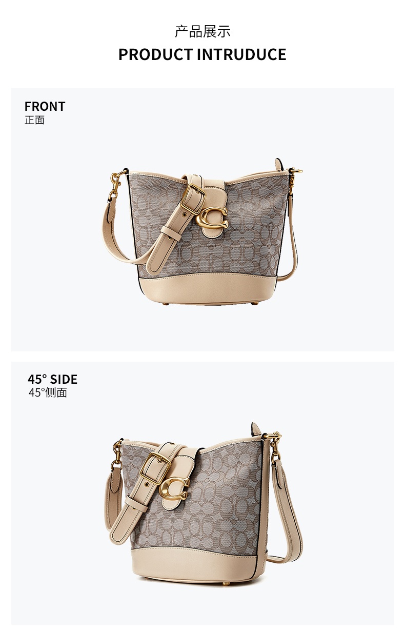 商品[国内直发] Coach|蔻驰斜挎包COACH 奢侈品女士专柜款TALI水桶包中号单肩包皮质礼物送女友 CA112 B4/BK,价格¥1248,第9张图片详细描述