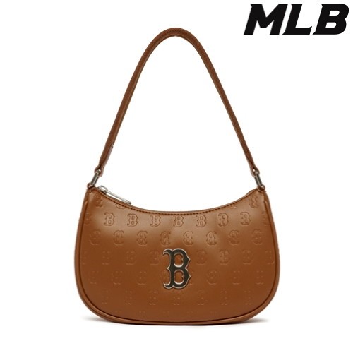 商品MLB|【享贝家】MLB 美联邦皮质腋下包饺子包棕色3ABQS022N-43BRS-FREE,价格¥534,第2张图片详细描述