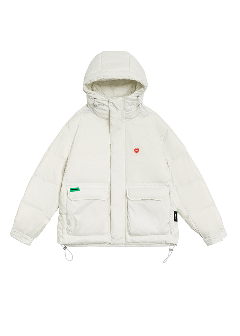 商品[国内直发] ROBINHOOD|罗宾汉爱心短款羽绒服-R128Y7004G-米白色,价格¥444,第2张图片详细描述