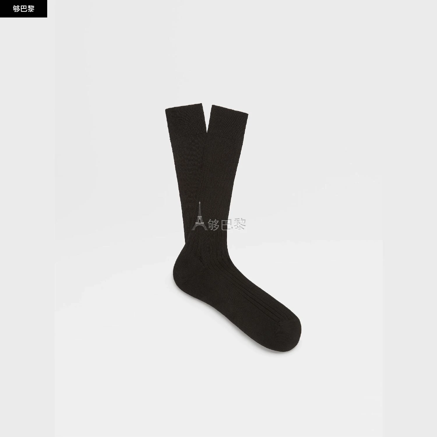 商品Zegna|【预售】 杰尼亚 24秋冬 男士 袜子 Black Cotton Socks N4V40-010-001,价格¥677,第3张图片详细描述