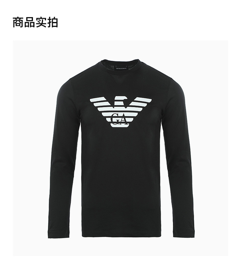 商品Emporio Armani|EMPORIO ARMANI 男黑色长袖T恤 8N1TN8-1JPZZ-0022,价格¥631,第6张图片详细描述