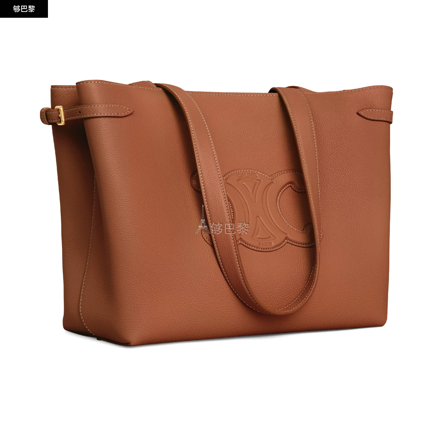 商品Celine|【预售】 女士 单肩包 Cabas Anaïs Triomphe小号粒面牛皮革手袋  CEL63Z5CBR1,价格¥18457,第4张图片详细描述
