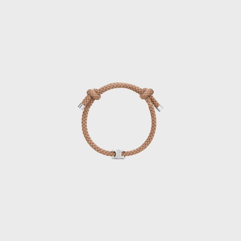 商品Celine|CELINE赛琳 男士棕色/银黄铜/丙烯酸手链,价格¥2437,第3张图片详细描述