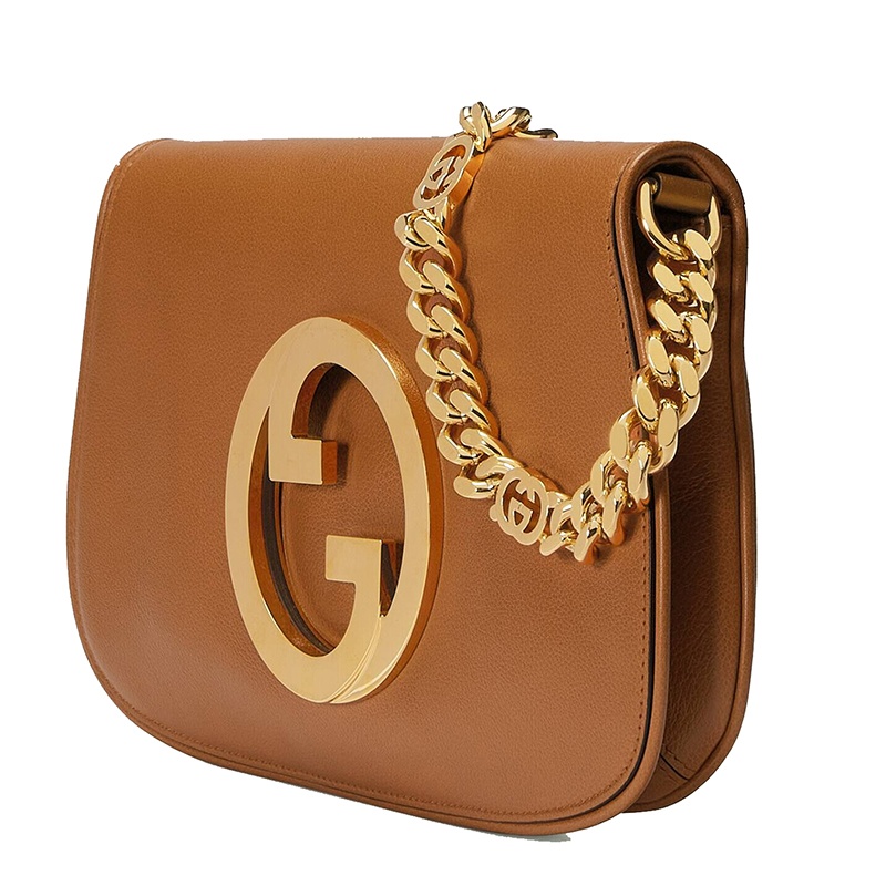 商品Gucci|【包税】GUCCI/古驰 22新款Blondie系列 女士小号浅棕色皮革圆形徽标金扣金链配可拆卸肩带多功能单肩斜挎手拿包‎699268UXX0G8351,价格¥20419,第6张图片详细描述