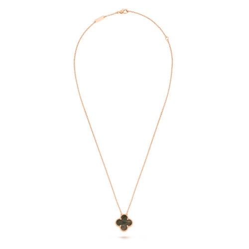 商品Van Cleef & Arpels| Van Cleef & Arpels/梵克雅宝 经典Vintage Alhambra系列 18K金玫瑰金镶嵌灰色珍珠贝母幸运四叶草项链VCARP4KK00,价格¥25046,第2张图片详细描述