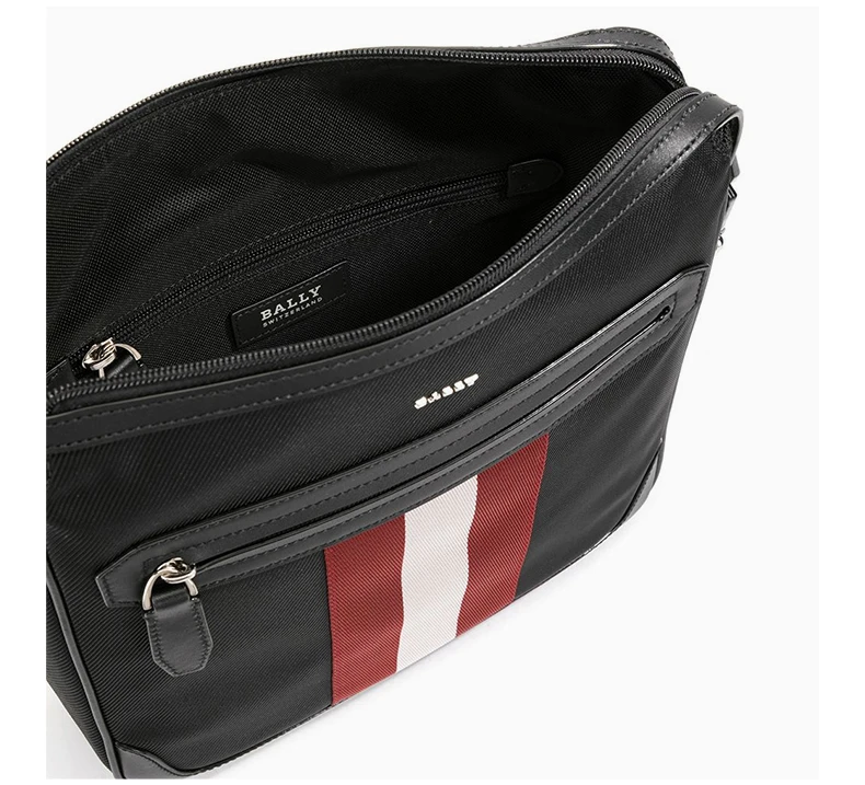 商品Bally|BALLY 男士黑色条纹徽标单肩斜挎包 6231807,价格¥2223,第6张图片详细描述