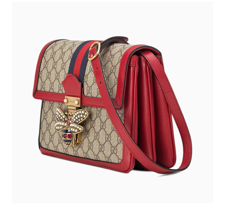 商品[国内直发] Gucci|GUCCI 古驰 女士Queen Margaret系列高级人造帆布中号单肩斜挎包 524356-9I6BT-8540,价格¥17773,第4张图片详细描述