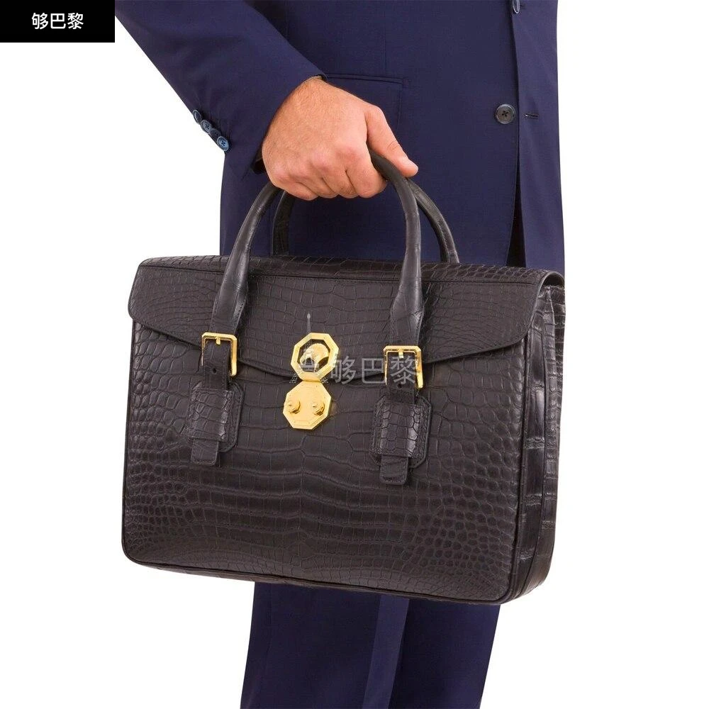 商品Stefano Ricci|包邮包税【预售7天发货】 STEFANO RICCI 史蒂芬 24春夏 男士 公文包 手工哑光鳄鱼皮公文包 ND032-CS.9005,价格¥199856,第6张图片详细描述
