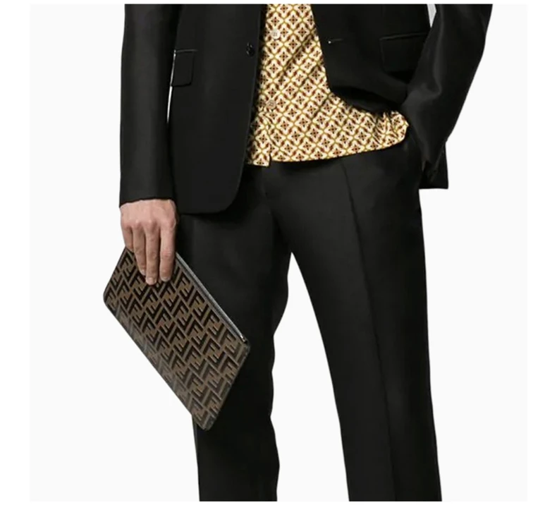商品Fendi|Fendi 芬迪 男士黑褐色拼接手拿包 7N0078-A5TL-F0H3C,价格¥4600,第5张图片详细描述
