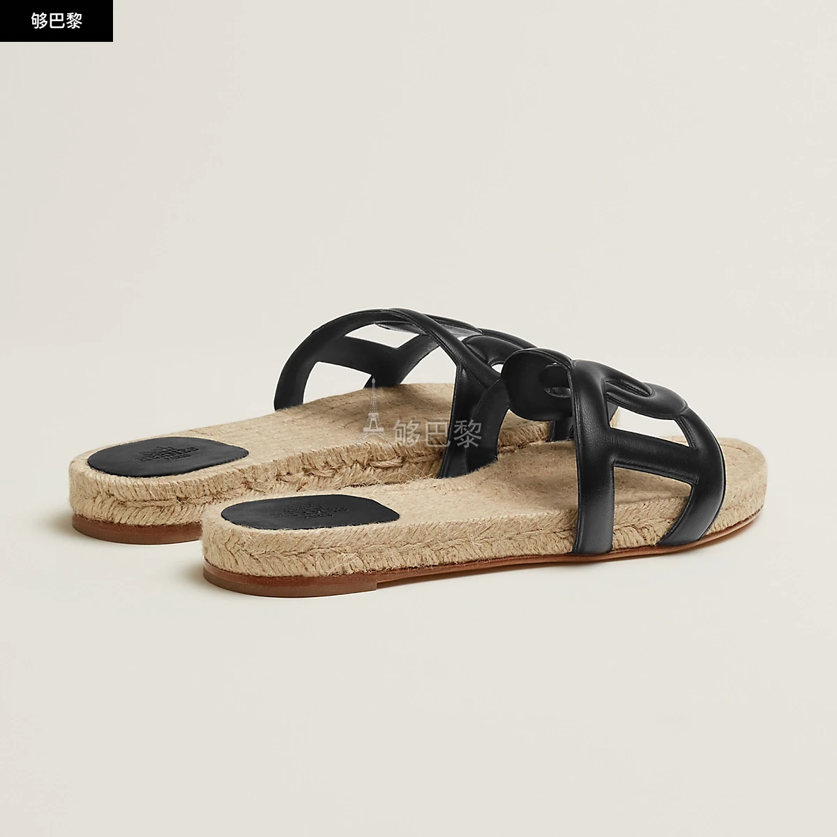 商品Hermes|【预售】 爱马仕 24秋冬 女士 平底凉鞋 Espadrilles Famosa H222151Z 02,价格¥5515,第5张图片详细描述
