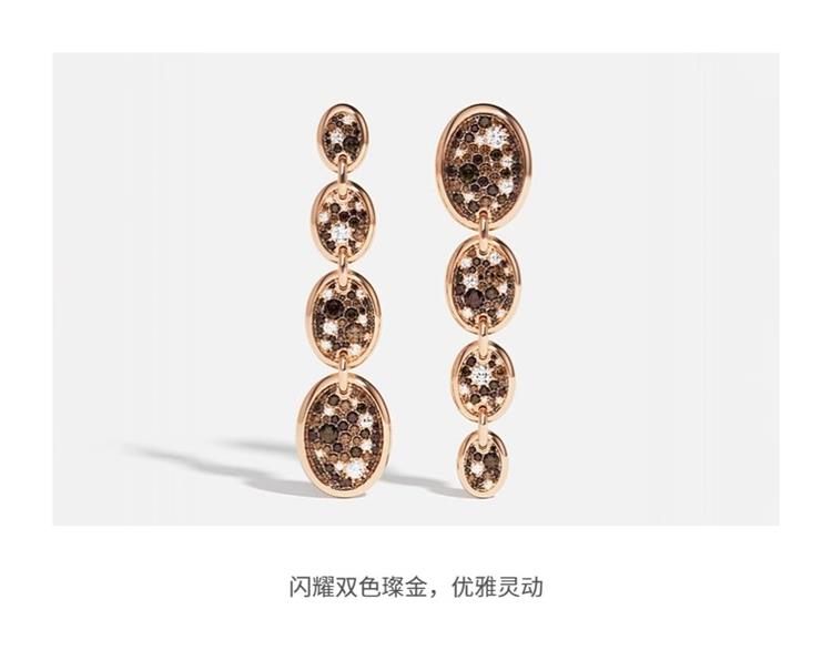 商品apm Monaco|APM Monaco密镶巧克力垂坠耳环个性浪漫 玫瑰金色 PE15363M,价格¥2210,第5张图片详细描述