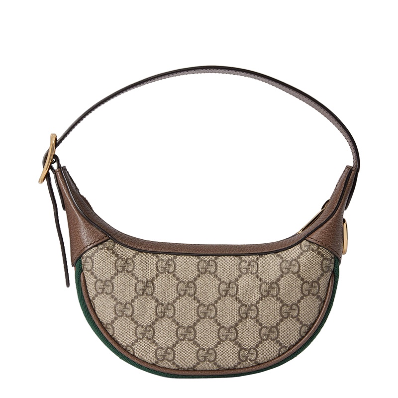 商品Gucci| GUCCI/古驰 Ophidia GG系列 女士迷你米色乌木色帆布配皮半月形单肩腋下包65855196IWG8745,价格¥7006,第4张图片详细描述