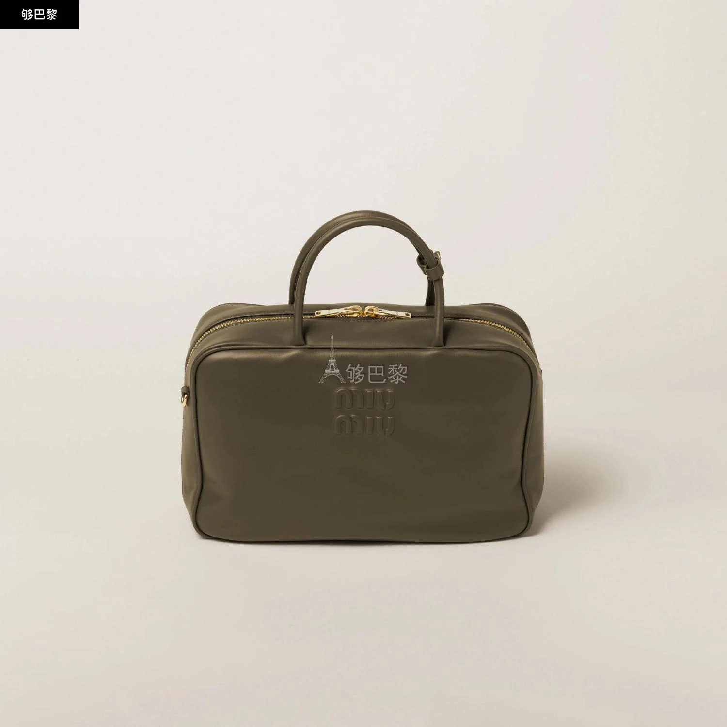 商品Miu Miu|包邮包税【预售7天发货】 MIUMIU缪缪 23秋冬 女士 手提包 Sac à main en cuir 5BB117_2DDJ_F0161_V_TOO,价格¥19639,第3张图片详细描述