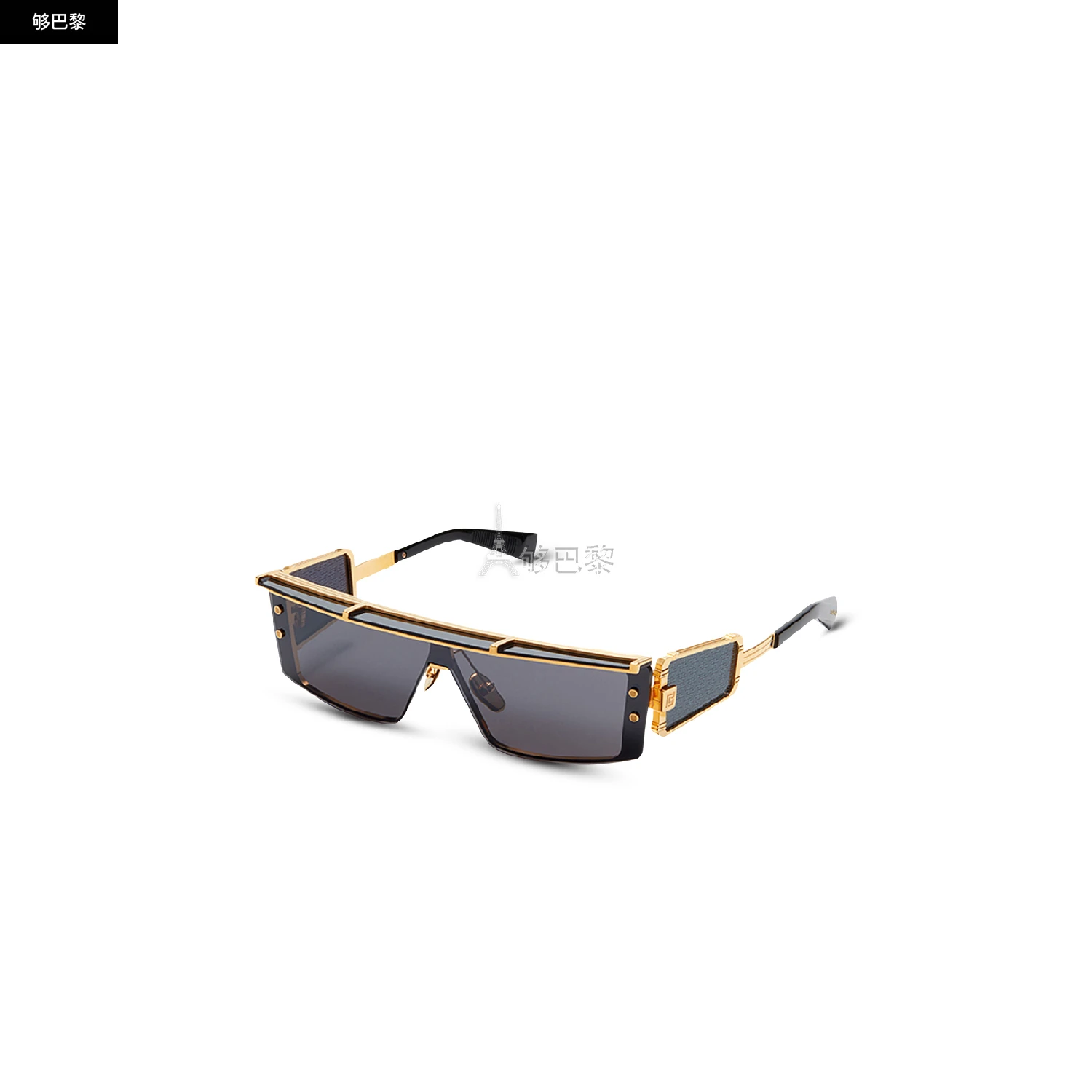 商品Balmain|【预售】 巴尔曼 25春夏 男士 太阳眼镜 钛金属盾形 Wonder Boy III 太阳镜 YBPS127127A ,价格¥10222,第4张图片详细描述