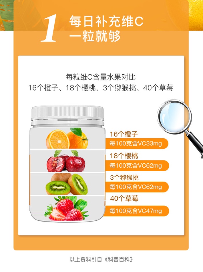 商品Healthy Care|Healthy Care 维C咀嚼片500mg500片家庭装 美白提高免疫 澳洲进口,价格¥186,第4张图片详细描述