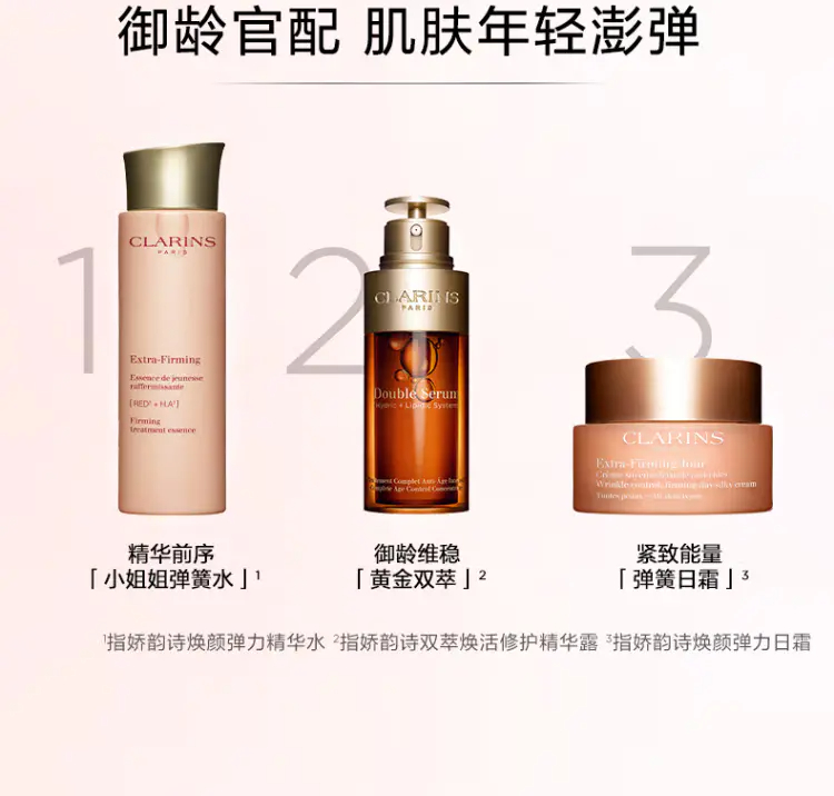 商品Clarins|娇韵诗焕颜紧致分龄精华水弹簧水50ml/200ml焕活紧致弹润饱满【香港直邮】,价格¥64,第12张图片详细描述