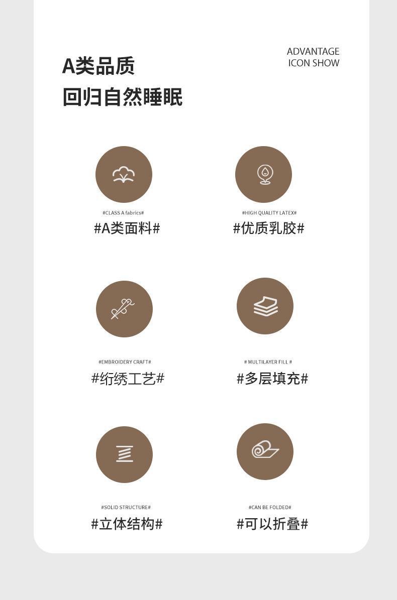 商品[国内直发] GLENVINTEN|格岚云顿A类立体针织乳胶床垫母婴级别软垫家用榻榻米床褥子垫被学生,价格¥299,第2张图片详细描述