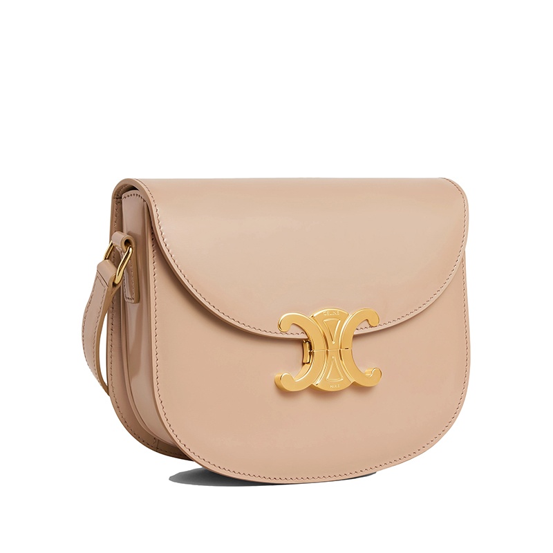 商品Celine|CELINE/赛琳 22新款BESACE TRIOMPHE系列 女士TEEN款式猎装色牛皮革凯旋金扣翻盖开合单肩斜挎包,价格¥22685,第6张图片详细描述