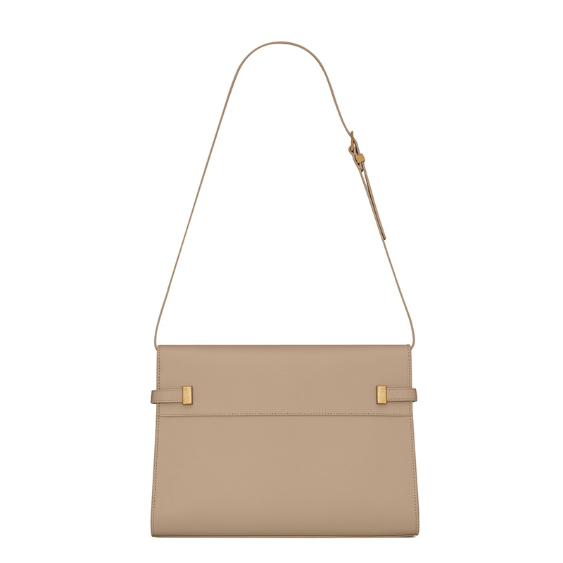 商品Yves Saint Laurent|SAINT LAURENT PARIS/圣罗兰 22春夏新款MANHATTAN系列 女士尘灰色牛皮革翻盖斜挎手提单肩包,价格¥19763,第4张图片详细描述