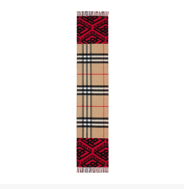 商品Burberry|BURBERRY 男士拼色围巾 8022494,价格¥2513,第4张图片详细描述