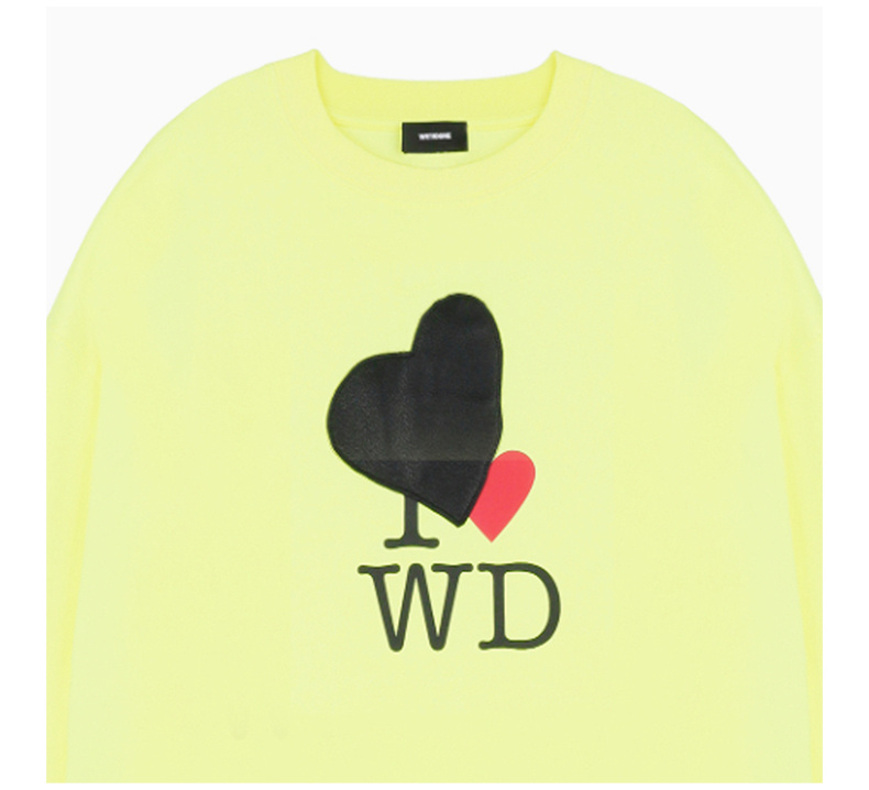 商品We11done|We11done 女士荧光黄长款桃心卫衣 WD-TT0-21-516-U-NY,价格¥1541,第7张图片详细描述