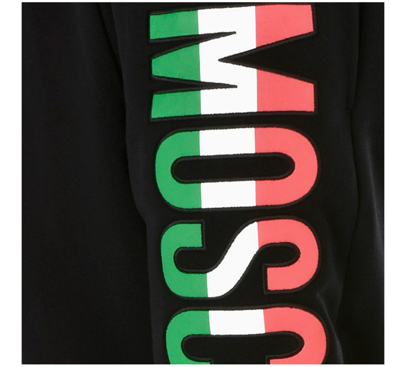 商品Moschino|MOSCHINO 男黑色男士运动裤 ZA0364-0227-1555,价格¥1532,第9张图片详细描述