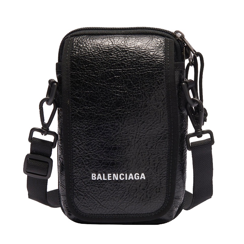 商品Balenciaga|Balenciaga/巴黎世家 秋冬新款EXPLORER系列 男士黑色Arena小羊皮斜挎包593329DB9C51000,价格¥5099,第2张图片详细描述