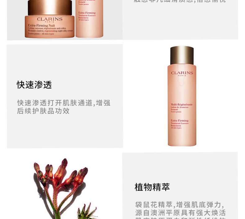 商品Clarins|包邮｜CLARINS/娇韵诗 紧致三件套（水200ML+日霜50ML+晚霜50ML）【香港直发】,价格¥1208,第8张图片详细描述