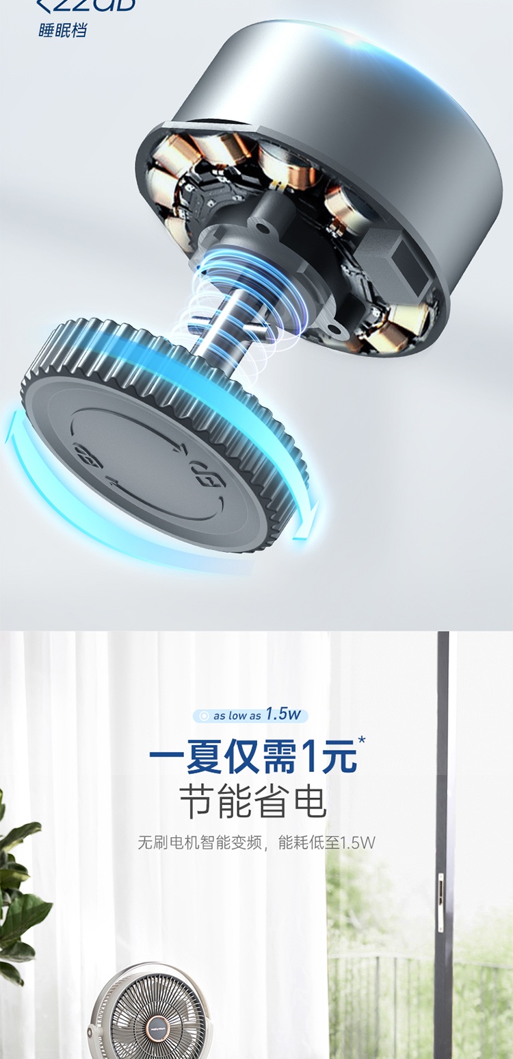 商品[国内直发] Morphy Richards|家用便携静音落地扇 无线直流 循环扇 充电\插电双选择,价格¥394,第28张图片详细描述