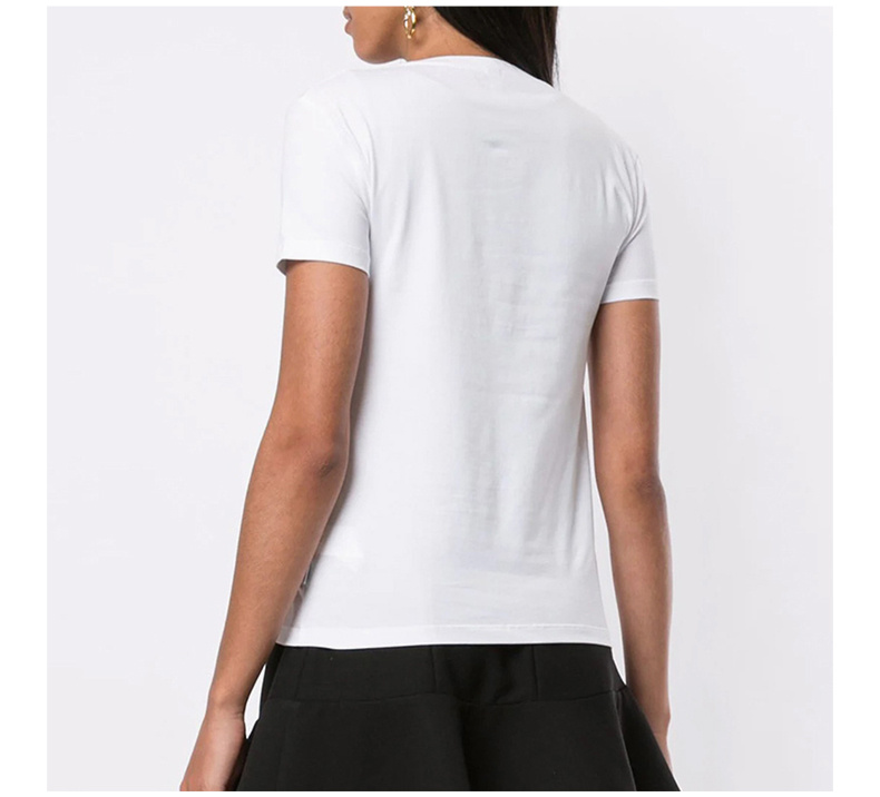 商品[国内直发] Moschino|Moschino 莫斯奇诺 女士白色LOGO图案短袖T恤 A1904-9003-0001,价格¥607,第7张图片详细描述