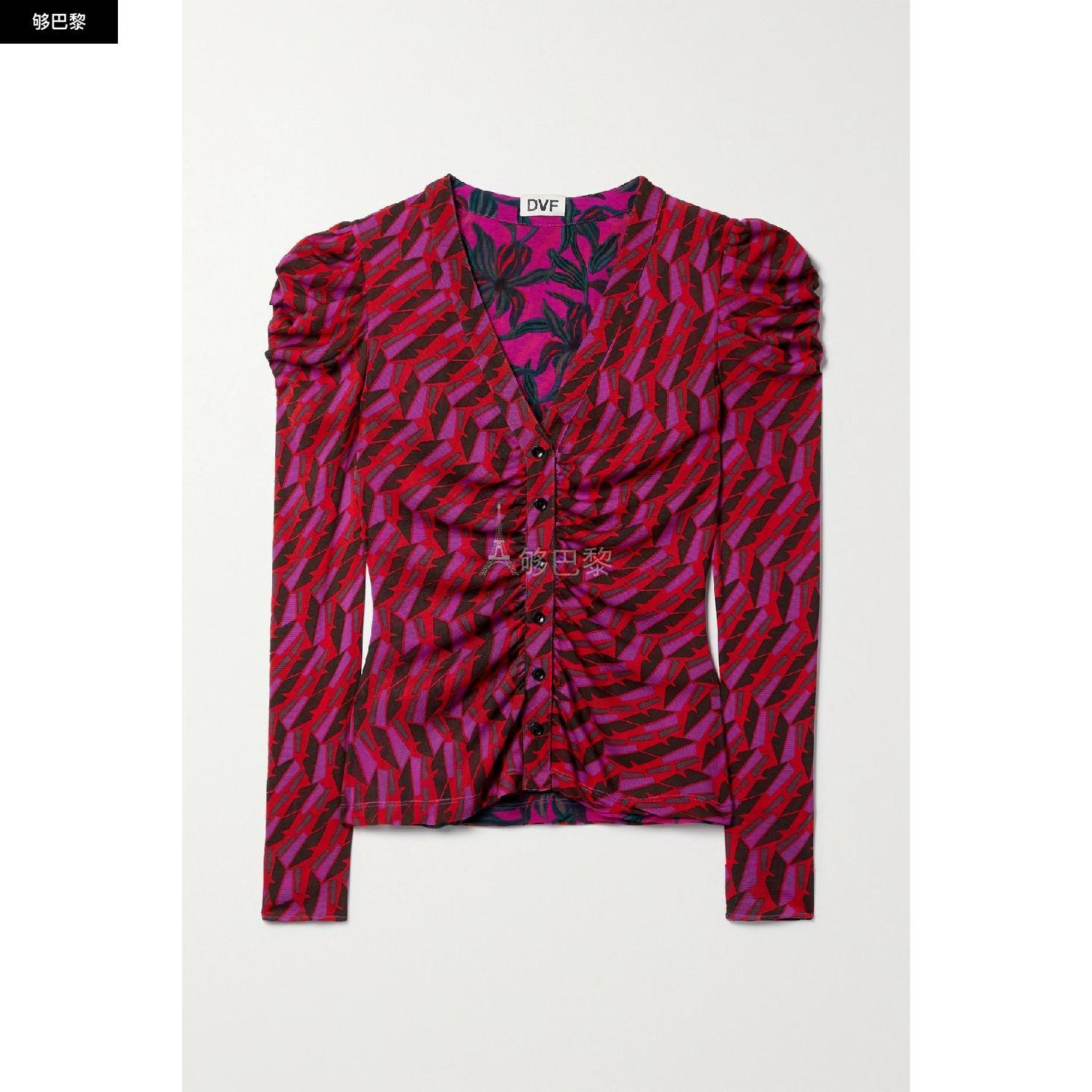 商品Diane von Furstenberg|【特惠6.0折】包邮包税【预售7天发货】 DIANE VON FURSTENBERG 23秋冬 女士 长袖衬衫 Gladys 正反两穿印花弹力网布女衫 1647597289317331 DVFBL4Q006OAZZR ,价格¥1879,第3张图片详细描述