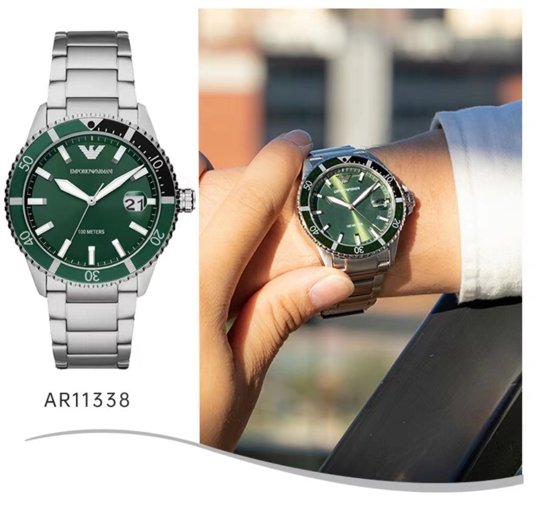 商品[国内直发] Emporio Armani| Armani绿水鬼时尚钢带欧美表石英男士腕表AR11338,价格¥1353,第11张图片详细描述