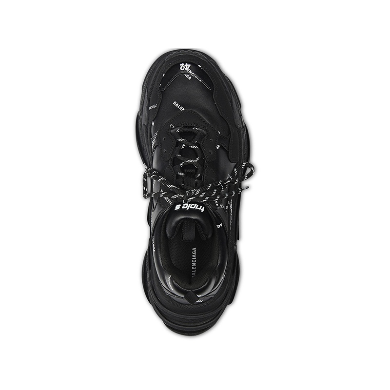 商品Balenciaga|巴黎世家 TripleS系男黑色聚氨酯标志印运动鞋,价格¥7524,第2张图片详细描述
