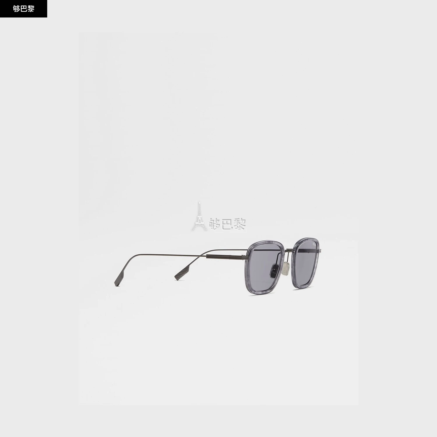 商品Zegna|【预售】 杰尼亚 25春夏 男士 太阳眼镜 Striped Grey Havana Titanium and Acetate Sunglasses EZ0277-4720A ,价格¥5922,第5张图片详细描述