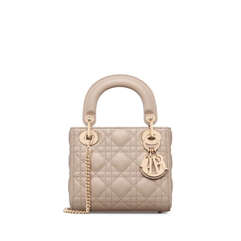 商品Dior|迪奥 Lady Dior系列女士浅褐色羊皮手提包 M0505ONGE_M59U,价格¥36344,第5张图片详细描述