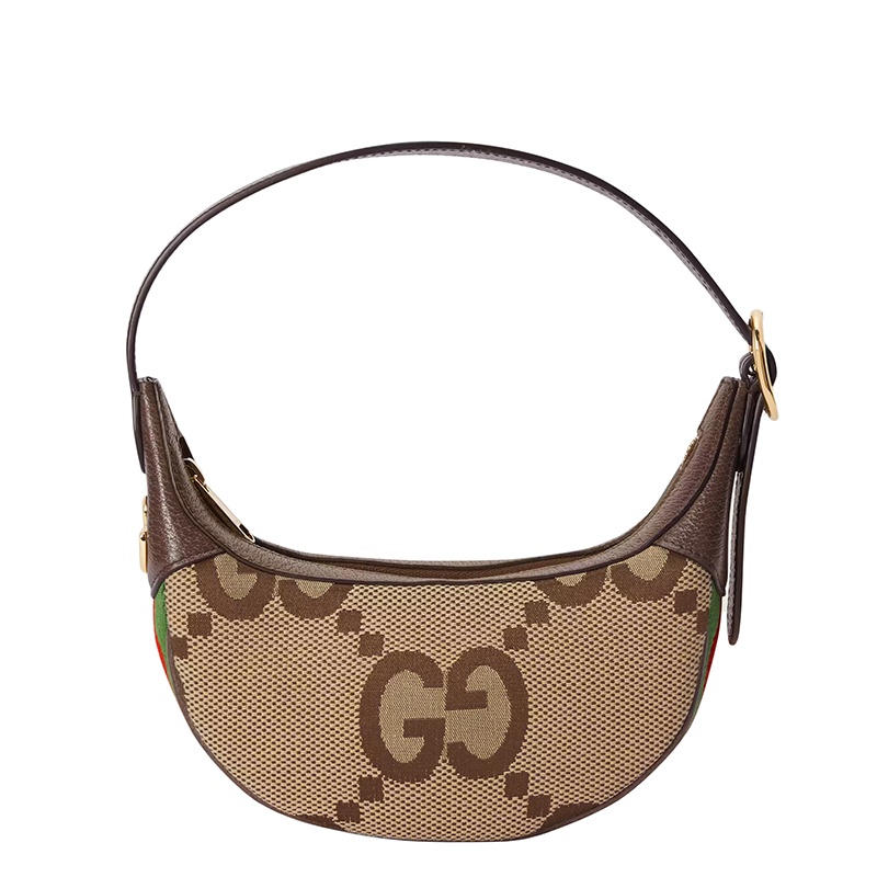 商品Gucci|GUCCI/古驰 22春夏新款Ophidia系列 女士迷你驼色乌木色超级老花帆布红绿织带腋下单肩包658551UKMDG2570,价格¥7297,第2张图片详细描述