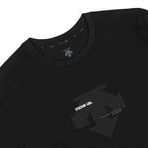 商品DESCENTE|【享贝家】（国内现货）DESCENTE 迪桑特 线条纹标短袖T恤 黑色 SM323UTS76-BLK0 G-QD,价格¥362,第6张图片详细描述