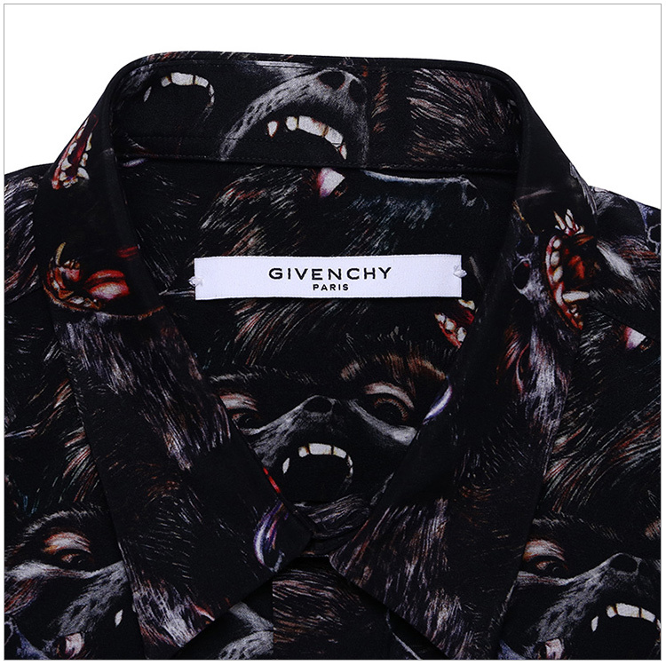 商品[国内直发] Givenchy|Givenchy 纪梵希 黑色印花男士丝质衬衫 RC95A-Z222-001,价格¥2241,第6张图片详细描述