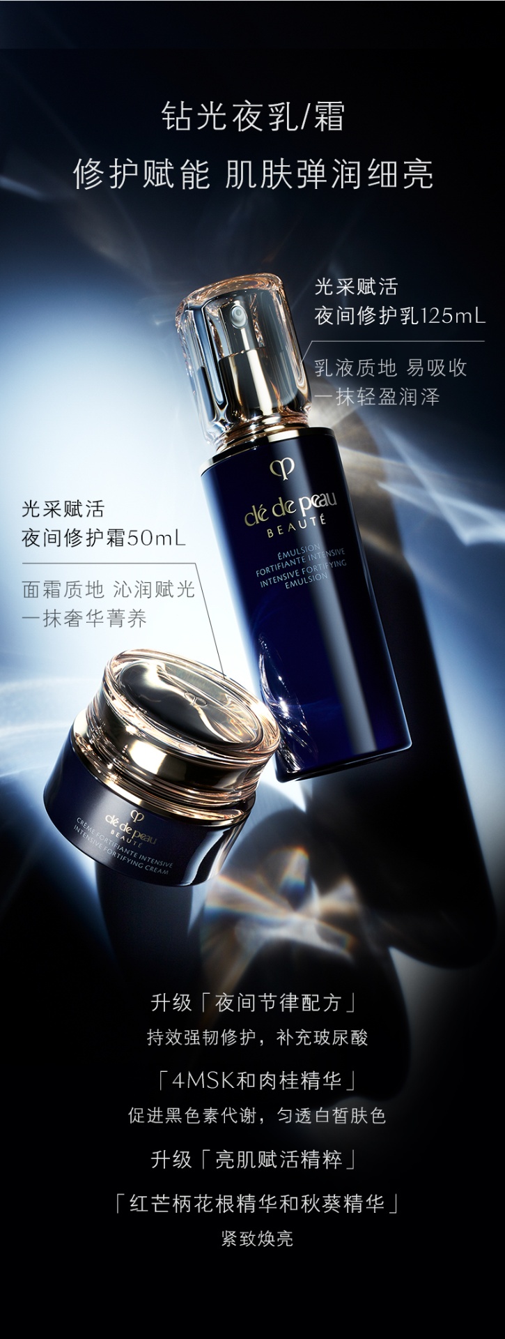 商品Cle de Peau|肌肤之钥CPB水乳三件套光采日夜乳霜保湿护肤套装  日乳125ml+夜乳125ml+滋润水170ml / 日霜50ml+夜霜50ml+滋润水170ml,价格¥1761,第12张图片详细描述