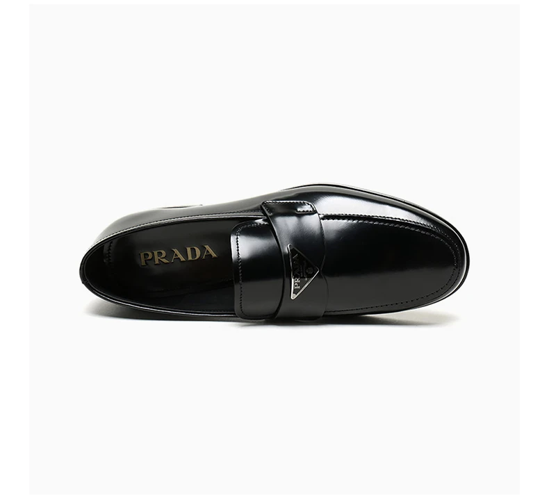 商品Prada|Prada 普拉达 男士黑色皮革乐福鞋 2DB180-P39-F0002,价格¥3557,第5张图片详细描述