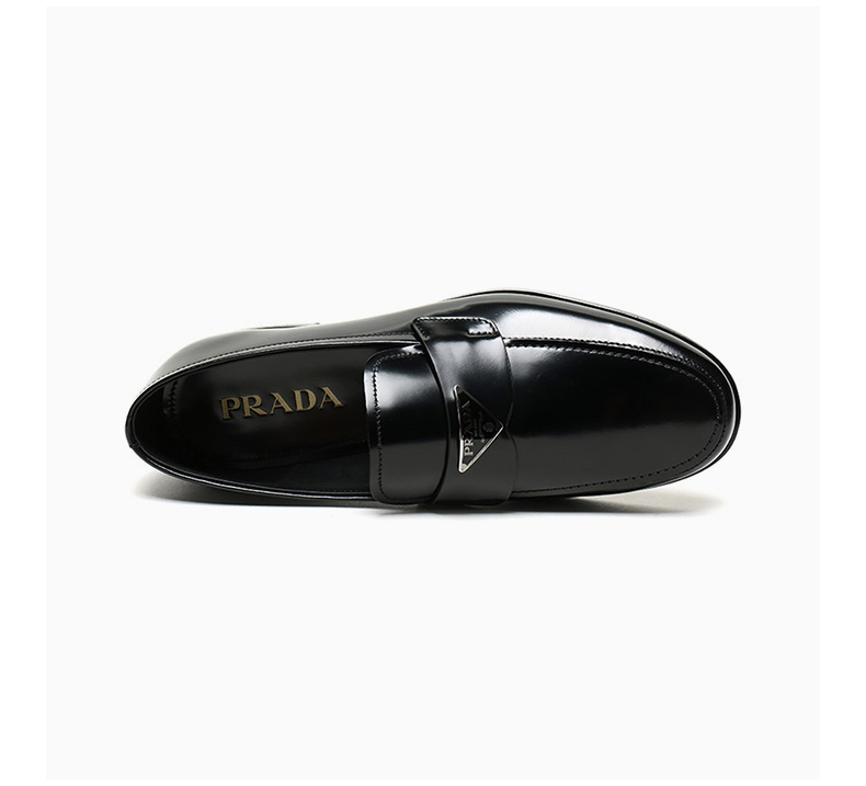 商品Prada|Prada 普拉达 男士黑色皮革乐福鞋 2DB180-P39-F0002,价格¥4526,第7张图片详细描述