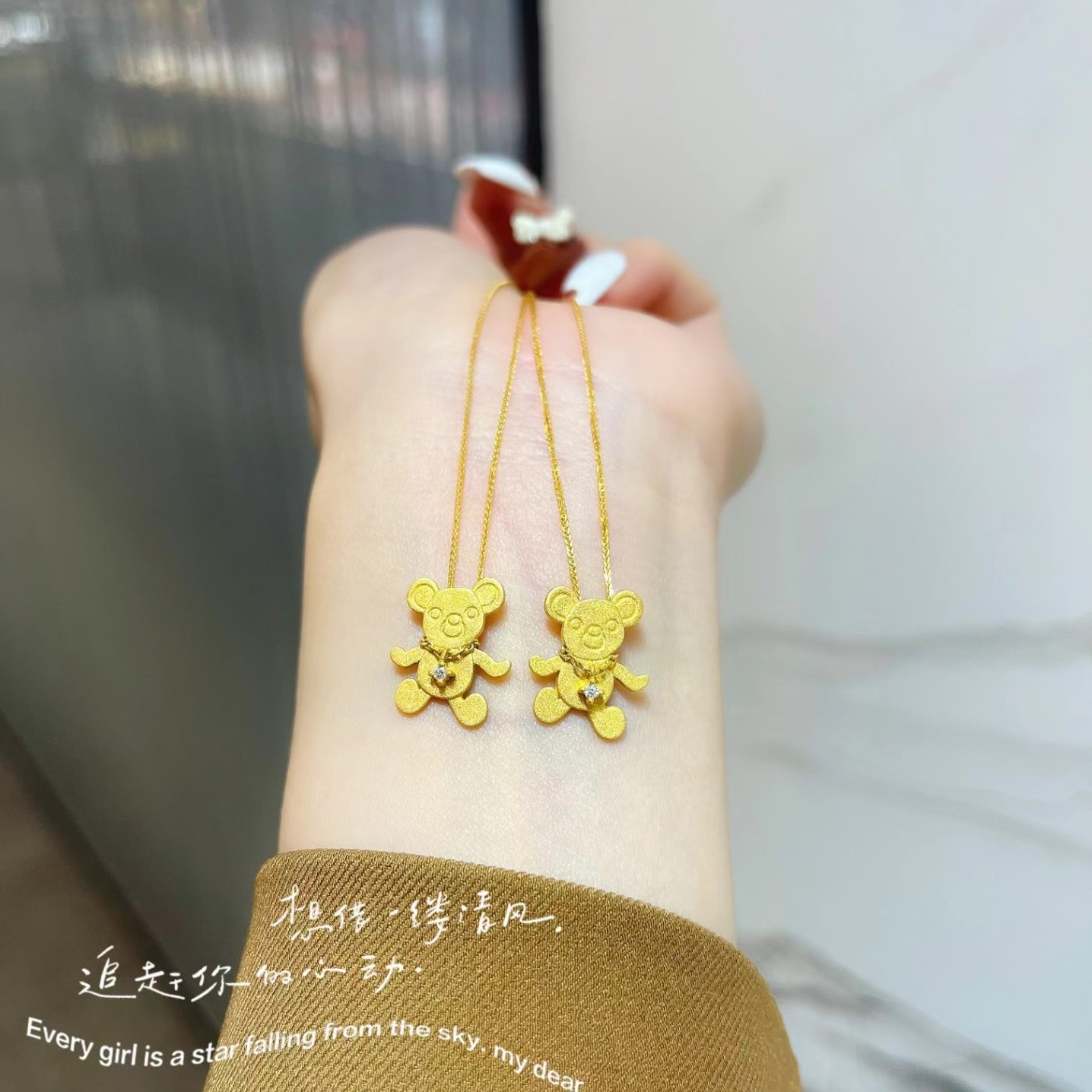 商品[国内直发] Order Dream|18K钻石告白熊项链,价格¥2163,第3张图片详细描述