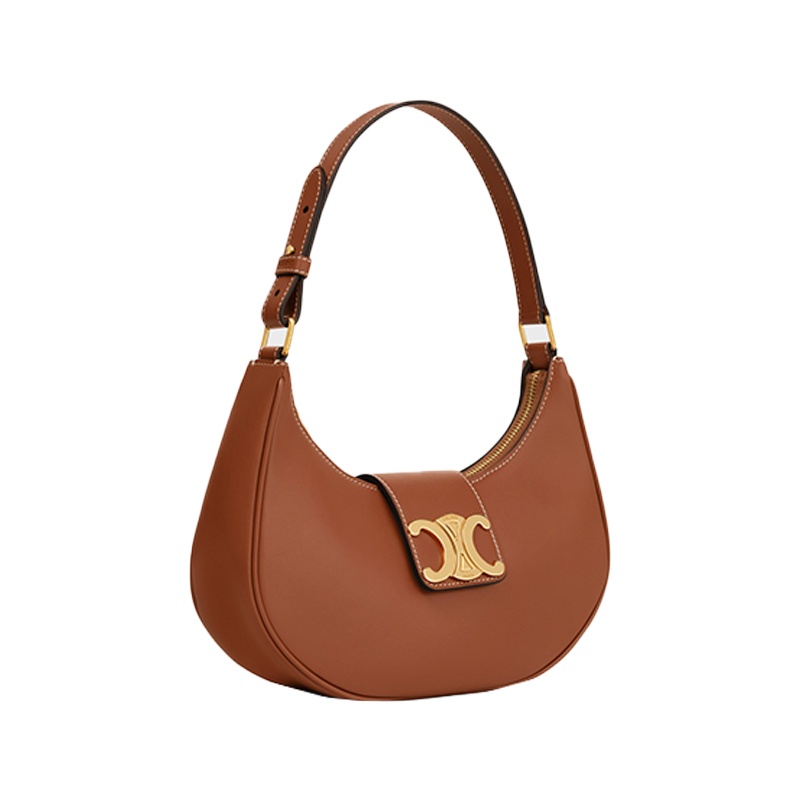 商品Celine|赛琳 23新款 AVA TRIOMPHE女士黑色小牛皮金属饰面腋下包 114493DGQ.38NO,价格¥15540,第5张图片详细描述