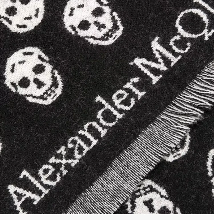 商品Alexander McQueen|ALEXANDER MCQUEEN 拼色中性围巾 624425-4200Q-1078,价格¥1147,第7张图片详细描述