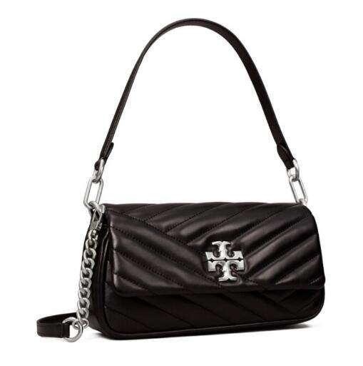 商品[国内直发] Tory Burch|汤丽柏琦 TB女包奢侈品Kira衍缝皮革黑色腋下包手提单肩包法棍包小号 84999-001,价格¥584,第3张图片详细描述