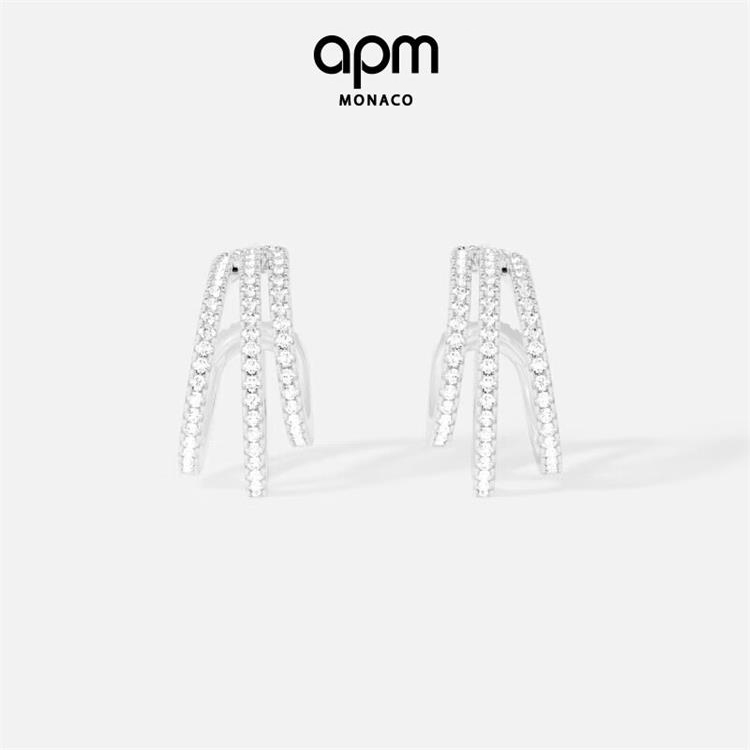 商品apm Monaco|APM Monaco 三层圈形耳环不对称个性设计银耳饰 耳坠 AE15218OX,价格¥1770,第1张图片详细描述