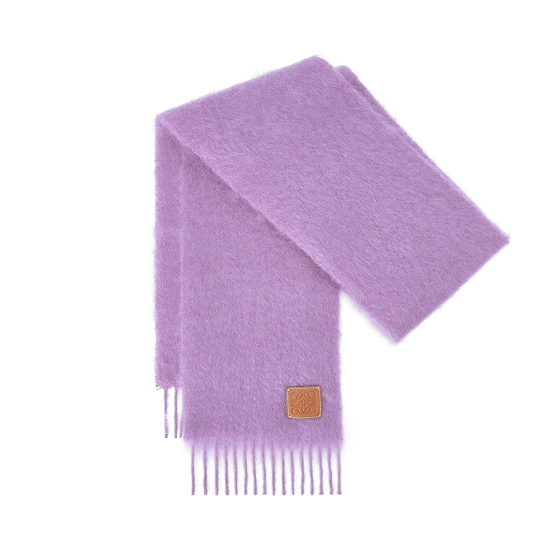 商品Loewe|罗意威23新款 男女通用马海毛羊毛带皮革标围巾（3色可选）,价格¥2227,第2张图片详细描述