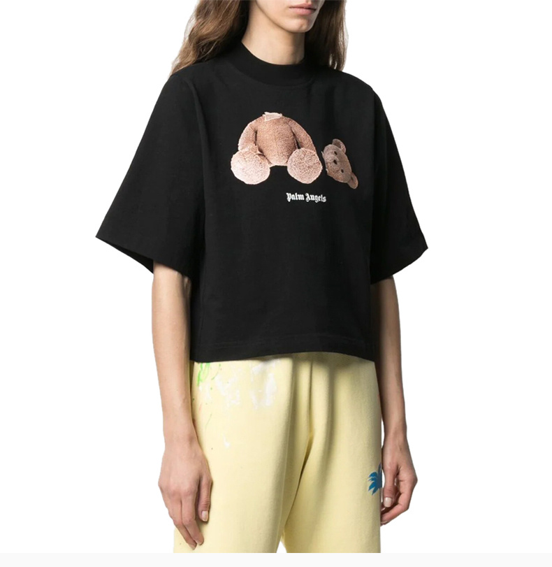 商品Palm Angels|Palm Angels 女士黑色断头熊短款短袖T恤 PWAA02-0S21JE-R001-1060,价格¥975,第8张图片详细描述
