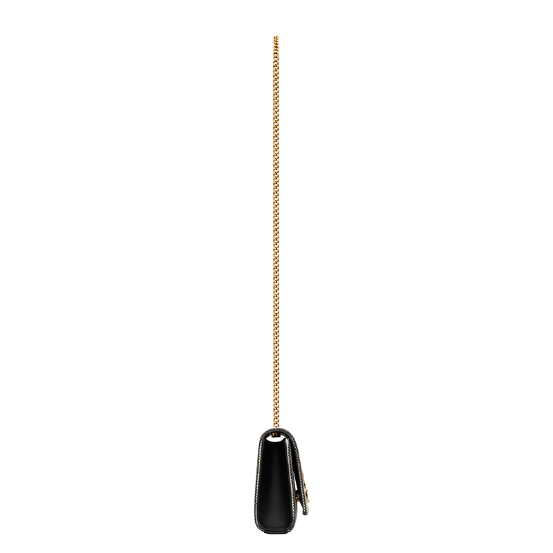 商品Yves Saint Laurent|SAINT LAURENT PARIS/圣罗兰 YSL 22春夏新款KATE系列 女士小号奶油色/黑色条纹帆布配皮金扣金链单肩斜挎链条包469390FAACG9583,价格¥10241,第4张图片详细描述