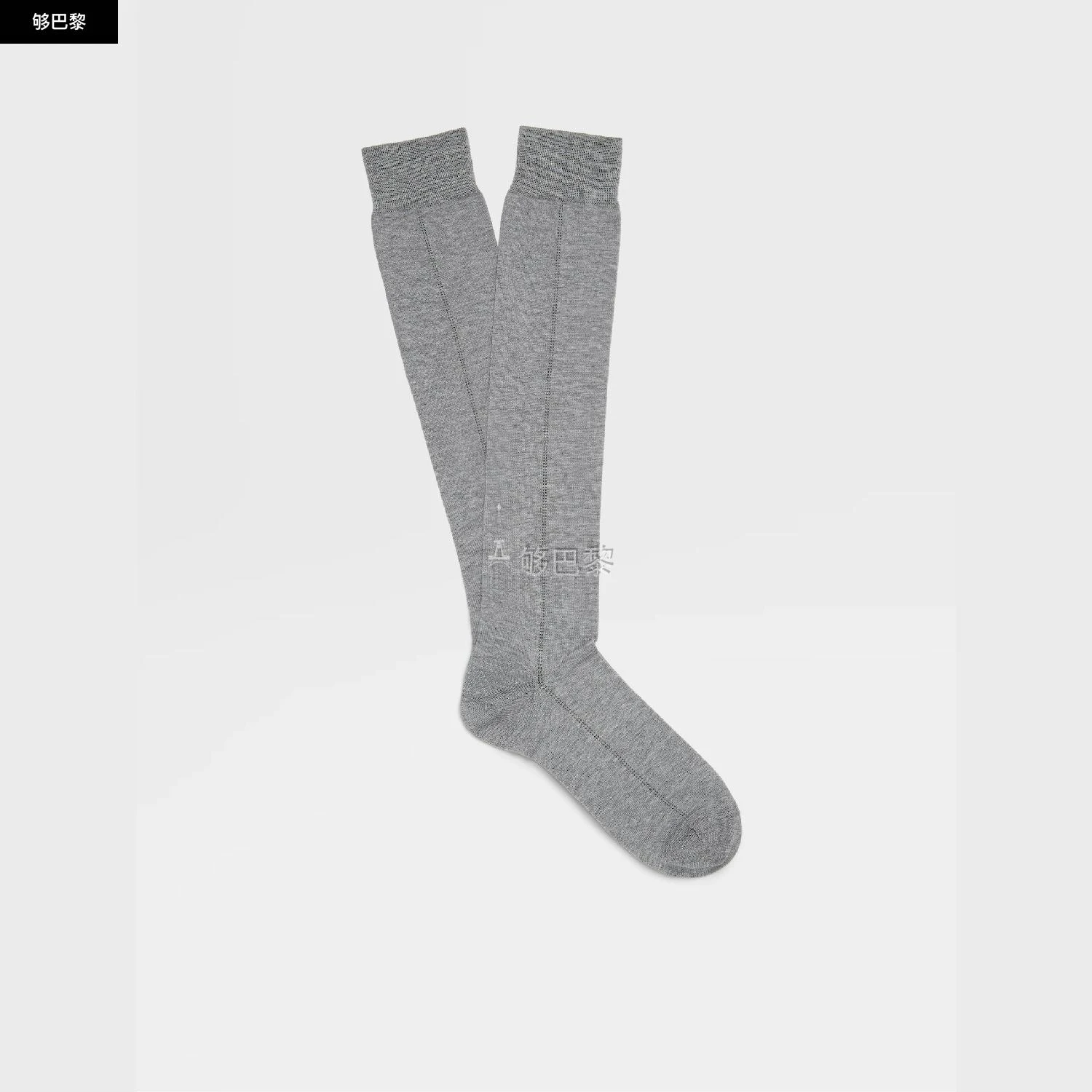 商品Zegna|包邮包税【预售7天发货】 ZEGNA杰尼亚 23秋冬 男士 袜子 LIGHT GREY MÉLANGE LYOCELL BLEND BAGUETTE MID CALF SOCKS N5V40-571-052,价格¥652,第4张图片详细描述